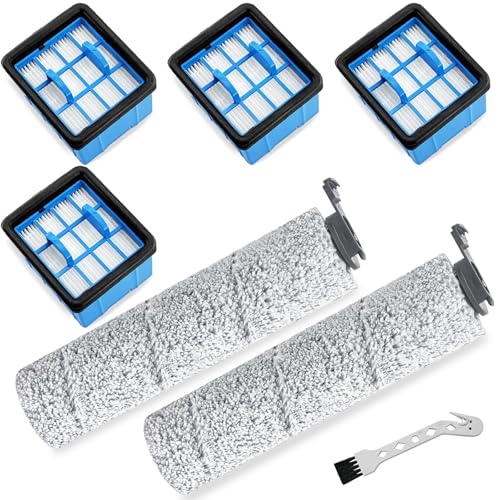 Bvhonwe Replacement Parts for Bissell Crosswave Omniforce 3882 3883 3967F 3970F CrossWave OmniForce OmniFind Vacuum Cleaner, 2 Brush Rolls,4 Filters - Image 1