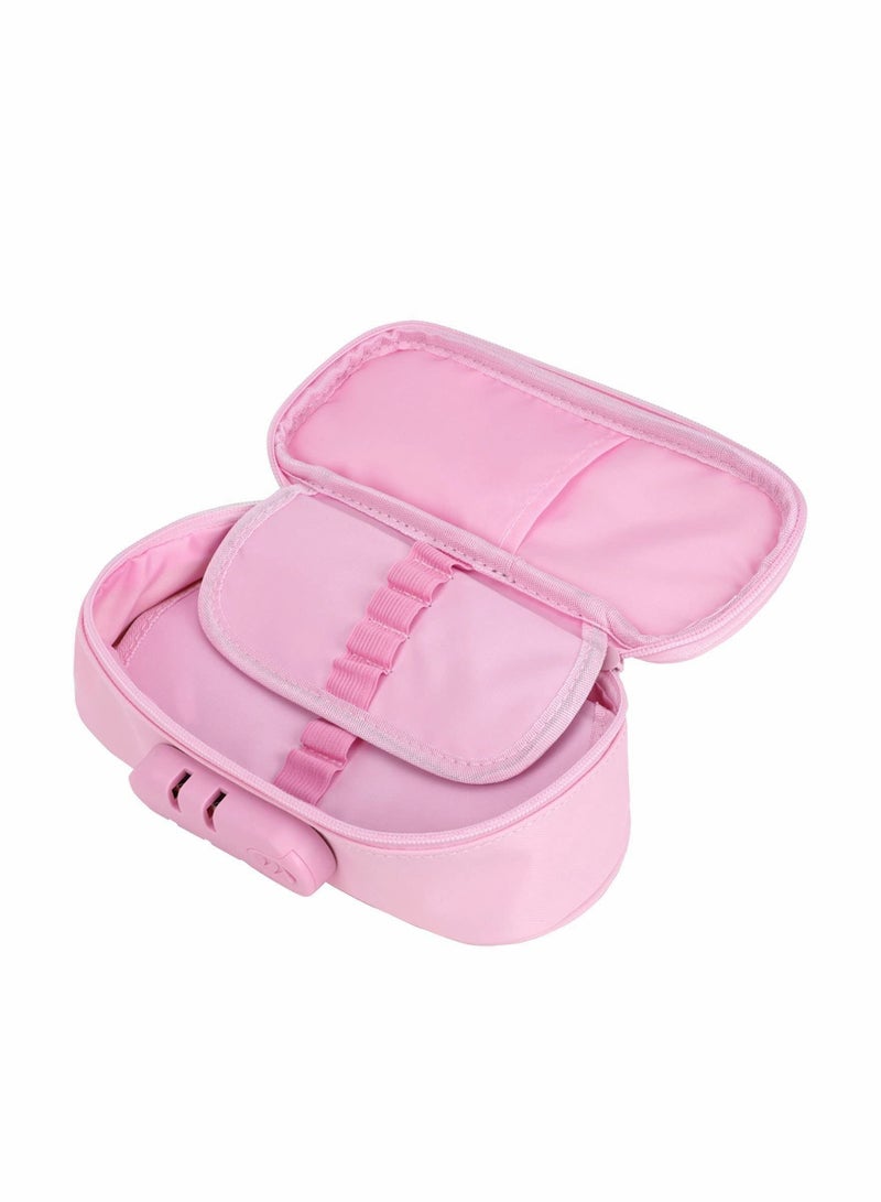 Lockable Pencil Case Holder, Waterproof Large Capacity Pencil Bag with Combination Lock Password, Portable Office Stationery Makeup Bag School Supplies Pouch Storage Carrying Box - Image 3