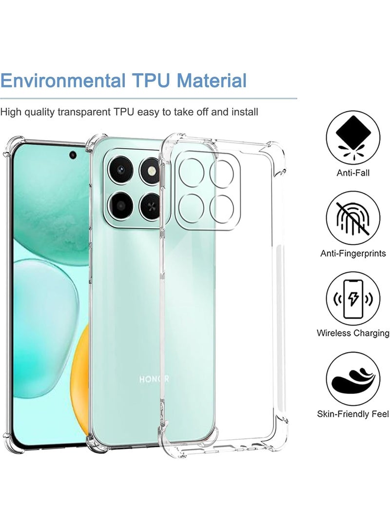 Honor X6C Case Clear Soft TPU Silicone Bumper Reinforced Corner Bumper Transparent Cover - Image 3
