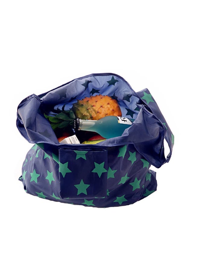 Foldable Reusable Cloth Tote Bags for Shopping & Groceries - Eco-Friendly, Water Resistant, Lightweight, Large - 2 Pack (Stripes & Stars) - Image 2