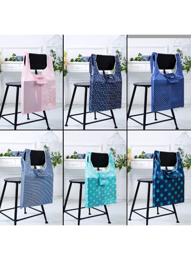 Foldable Reusable Cloth Tote Bags for Shopping & Groceries - Eco-Friendly, Water Resistant, Lightweight, Large - 2 Pack (Stripes & Stars) - Image 5