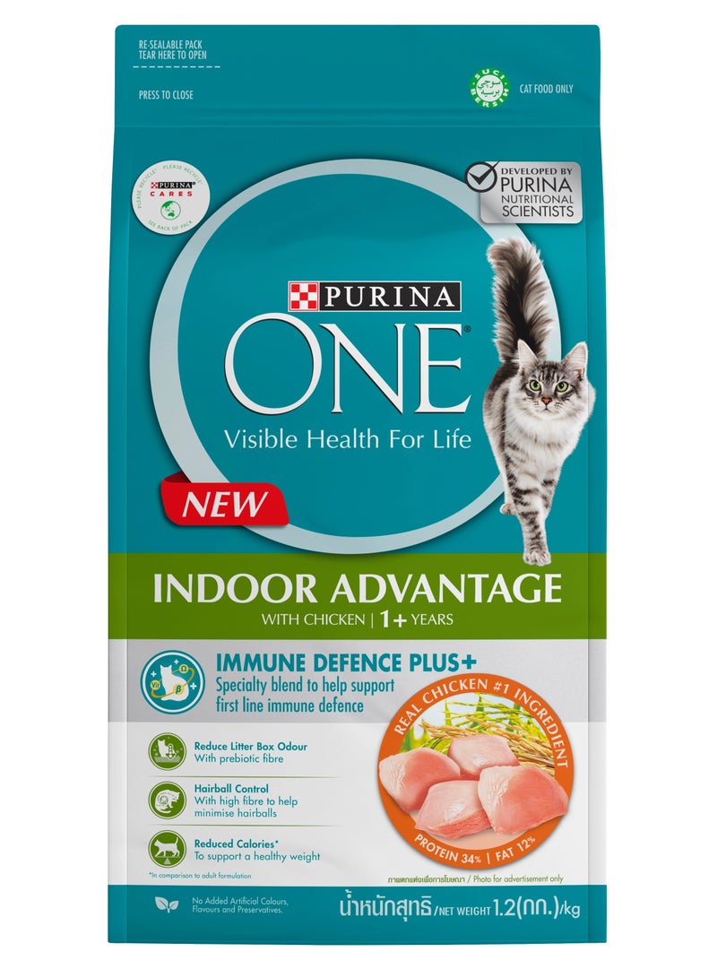 Purina ONE Indoor Advantage Cat Food with Chicken Flavor For 1+ Years 1.2 Kg - Image 1