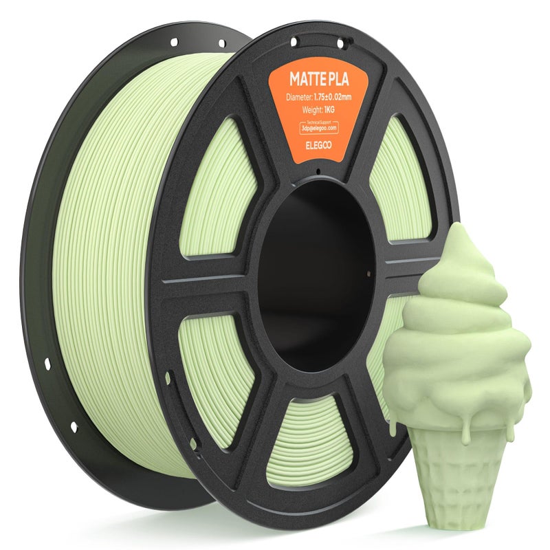 ELEGOO Matte PLA Filament 1.75mm Mint Green 1KG, 3D Printer Filament High Precision, 1kg Spool (2.2lbs) Fits for Most FDM 3D Printers - Image 1