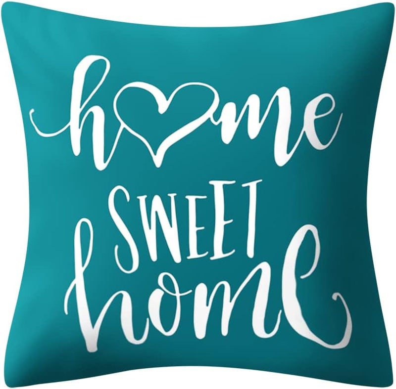 Drmstow Set of 4 Teal Blue Pillow Covers 18x18 Inch Turquoise Decorative Throw Pillow Covers Cushion Case for Sofa Couch Outdoor Patio Furniture Home Farmhouse Decor - Image 2