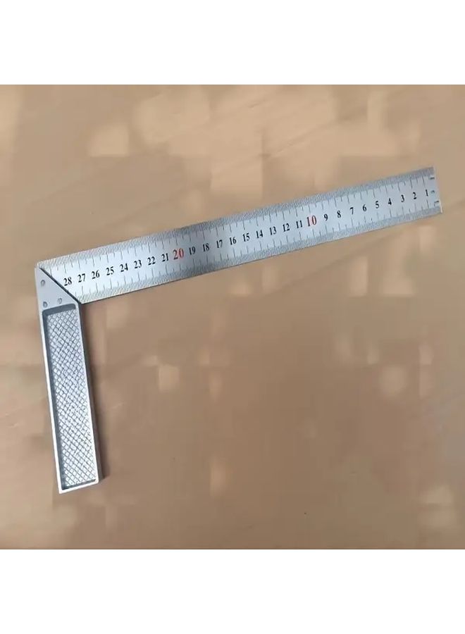 Heavy Duty 12 Inch Silvery Stainless Steel Corner Ruler Square Level Tool For Woodworking - Image 1