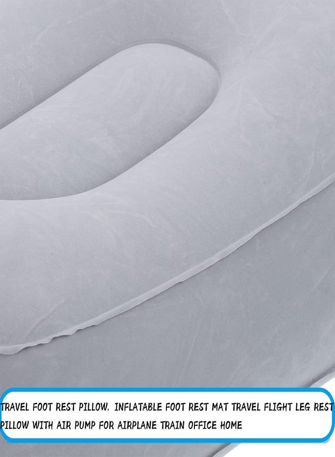 Coldcool Travel Foot Rest Pillow, Soft Flocking Pillow, Flights Relax Cushion Ottomans Leg Up with Air Pump for Office, Home Relax, Camping and Travel Use (Gray) - Image 5