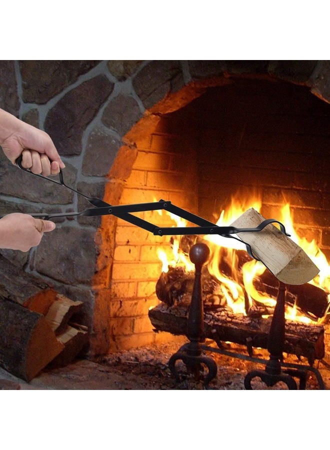 hoziel Uten Log Grabber Fireplace Tongs Wood Fired Oven Tool Grill Camping Fire Pit Tool - Image 2