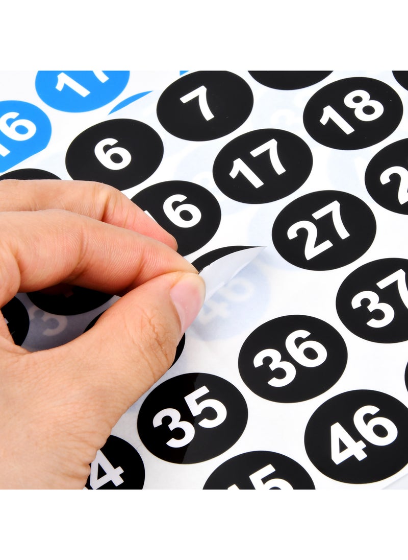 Generic - 20 Sheets Number Stickers (1-100), 2.5cm Waterproof Coated Paper Stickers, Consecutive Number Labels for Home, Office, and Classroom Organization - Image 1