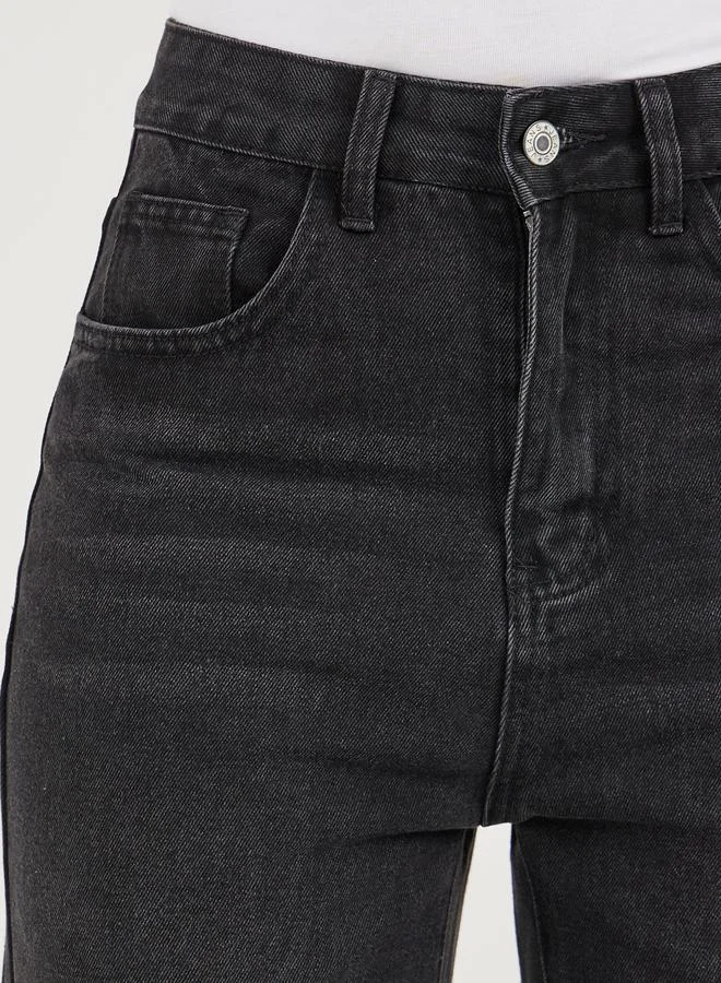 Styli High Rise Wide Leg Full Length Jeans