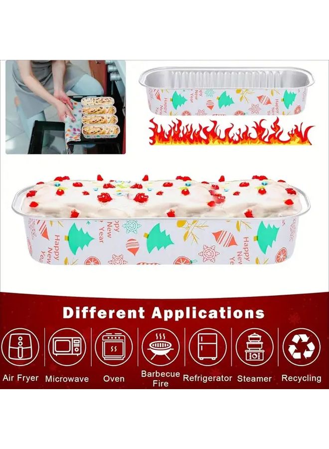 40pcs Christmas Mini Loaf Pans With Lids Disposable Aluminum Foil Dessert Containers - Image 4