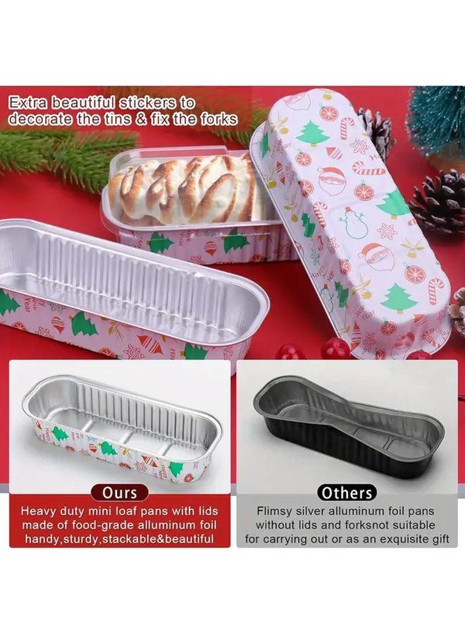40pcs Christmas Mini Loaf Pans With Lids Disposable Aluminum Foil Dessert Containers - Image 5