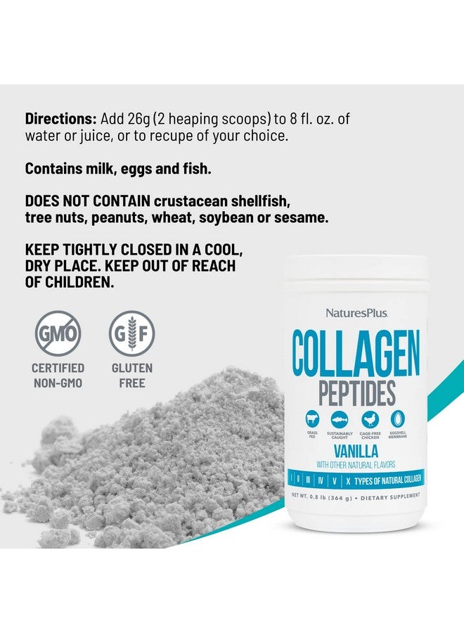 Nature's Plus بروتين الكولاجين من ناتشرز بلس بنكهة الفانيليا 0.8 رطل لصحة الشعر والبشرة والأظافر والمفاصل ودعم جهاز المناعة خالي من الكائنات المعدلة وراثيًا وخالي من الغلوتين 14 حصة - Image 4
