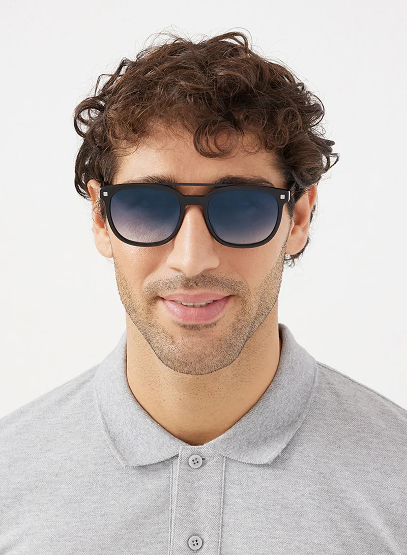 30Sundays M.V.P.,Men Sunglasses, Aviator Sunglasses, UV Protection: UV400 (Black,Blue)