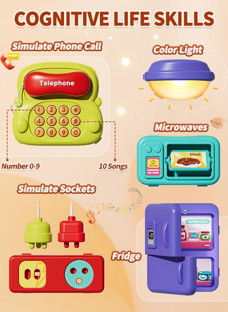 XiuWoo Musical Busy Board Montessori Toys, Early Educational Montessori Toy, Developmental Toy for 12-18 Month Age, Birthday Gifts Toys for 1+ Year Old Boys - Image 4