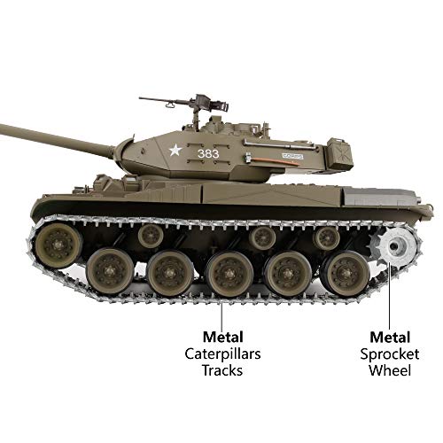 HENG LONG HengLong Modified Edition 116 24ghz Remote Control US M41A3 Walker Bulldog Tank Model360Degree Rotating TurretSteel Gear Gearbox3800mah BatteryMetal Tracks Sprocket Wheel - Image 5