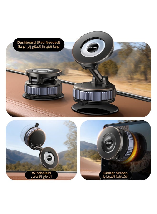 Ugreen Car Phone Holder for Magsafe Strong 3600gf Magnetic Car Mobile Holder with Vacuum Suction Base & 360° Rotating Metal Arm for iPhone 17/16/15 Series & Android Universal Car Phone Stand - Image 4