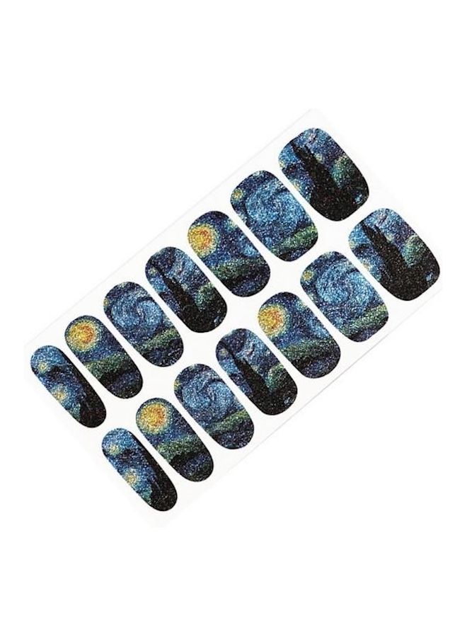 NIBEMINENT Nail Art Sticker Stencil Set Multicolor - Image 1