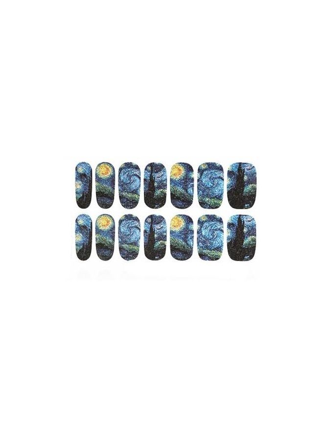 NIBEMINENT Nail Art Sticker Stencil Set Multicolor - Image 2
