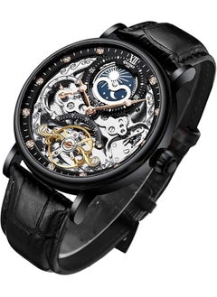 Generic Mens Mechanical Watches Luxury Automatic Skeleton Tourbillon Watch Waterproof Crystal Self Winding Wrist Watch For Men Black  - Image 1