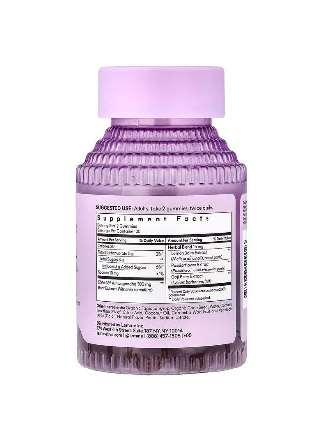 Lemme, Chill, Ashwagandha Gummies, Mixed Berry, 60 Gummies Packaging May Vary - Image 2
