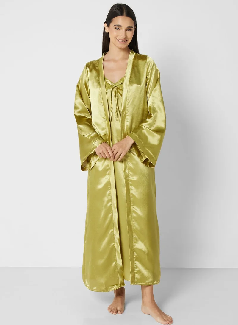 Khizana Night Slip Dress With Robe