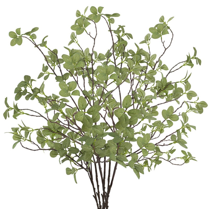 Ruidazon 6 pcs Artificial Greenery Stems 413 Tall Fake Plants Branches Faux Greenery Ficus Twig Leaf for Home Garden Shop Office Desk Decoration