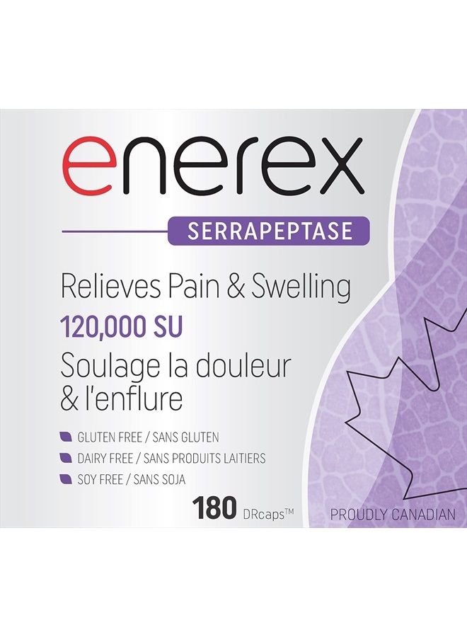 ENEREX Serrappetase 120,000SU - Relieves Pain & Swelling, 180 DRcaps  - Image 4