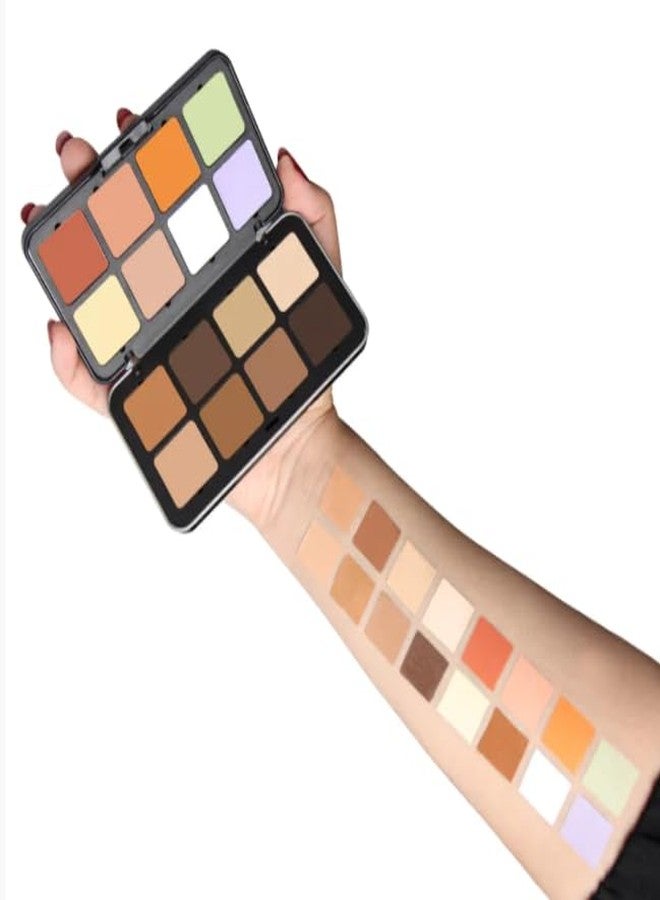 FEELHIGH باليت كونسيلر كريمي بـ 16 لونًا، باليت كونتور كريمي لتصحيح لون البشرة، تغطية كاملة تدوم طويلًا للهالات السوداء تحت العين ويقلل الاحمرار - Image 3