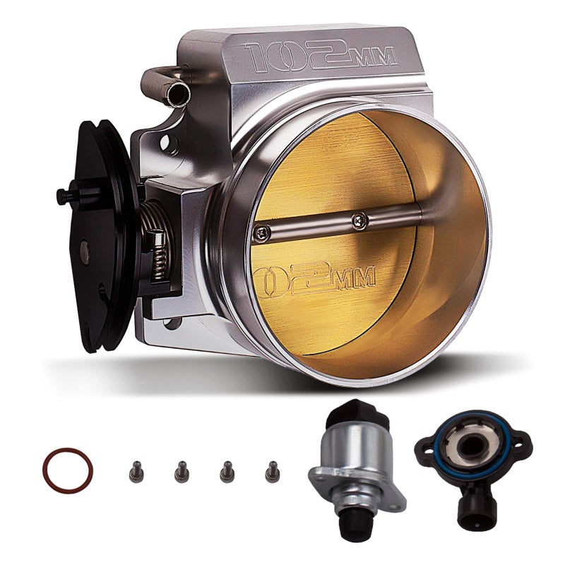 مجموعة جسم الخانق 102 مم من maXpeedingrods مع مستشعر موضع الخانق TPS IAC لسيارات شيفروليه LSX LS LS1 LS2 LS7 فضي