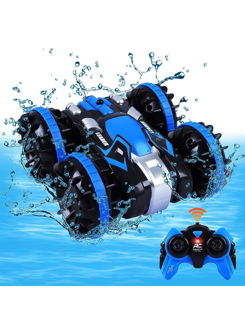 2.4GHz RC Boat & Monster Truck – 4WD Remote Control Stunt Car, Waterproof, Rechargeable, Double-Sided Flips & Rotating - Image 1