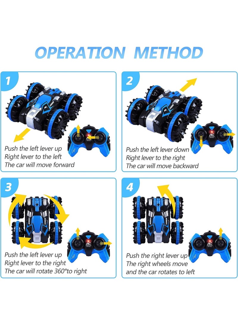 2.4GHz RC Boat & Monster Truck – 4WD Remote Control Stunt Car, Waterproof, Rechargeable, Double-Sided Flips & Rotating - Image 4