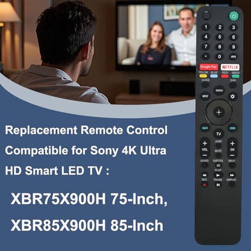 uehba Replacement Remote Control Controller for Sony XBR75X900H 75-Inch, XBR85X900H 85-Inch 4K Ultra HD Smart LED TV - Image 2