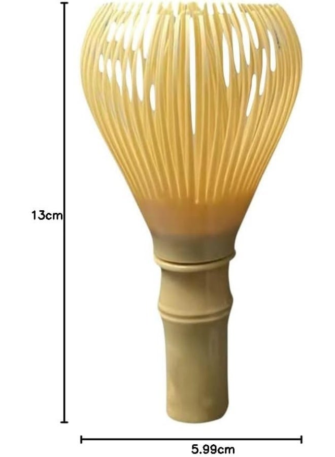 Resin Matcha Whisk Chasen Brush Tools for Matcha Green Tea Powder Reusable Powder Whisk with Whisk Holder Tea Ceremony (Yellow) - Image 3