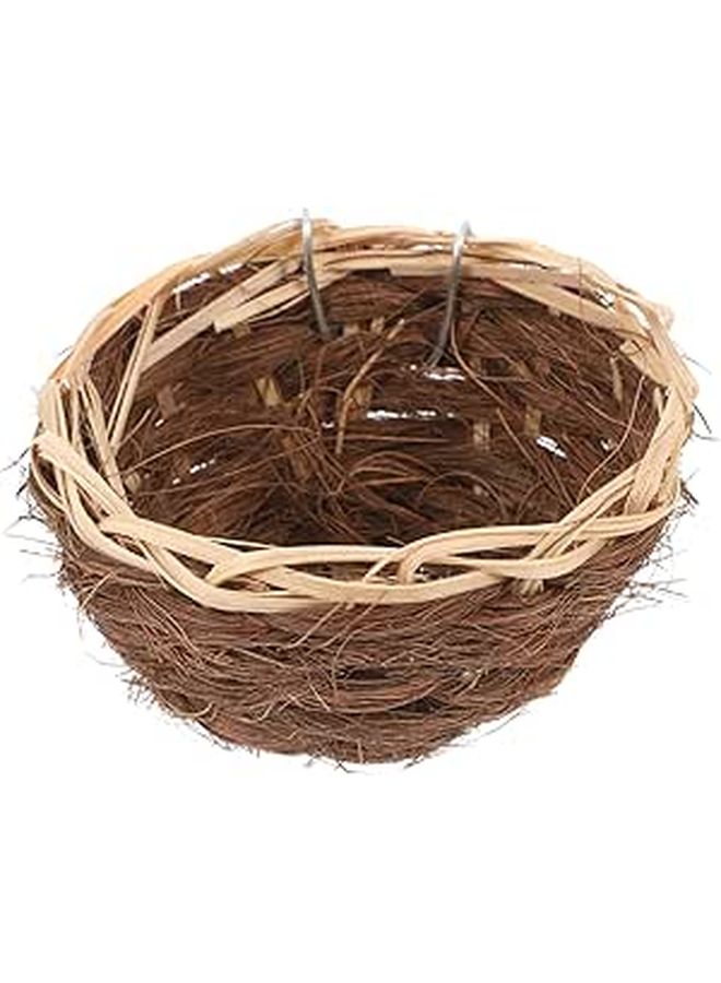 Handmade Natural Straw Bird Nest for Cage Parakeets Parrots Warm Woven Bed - Image 1