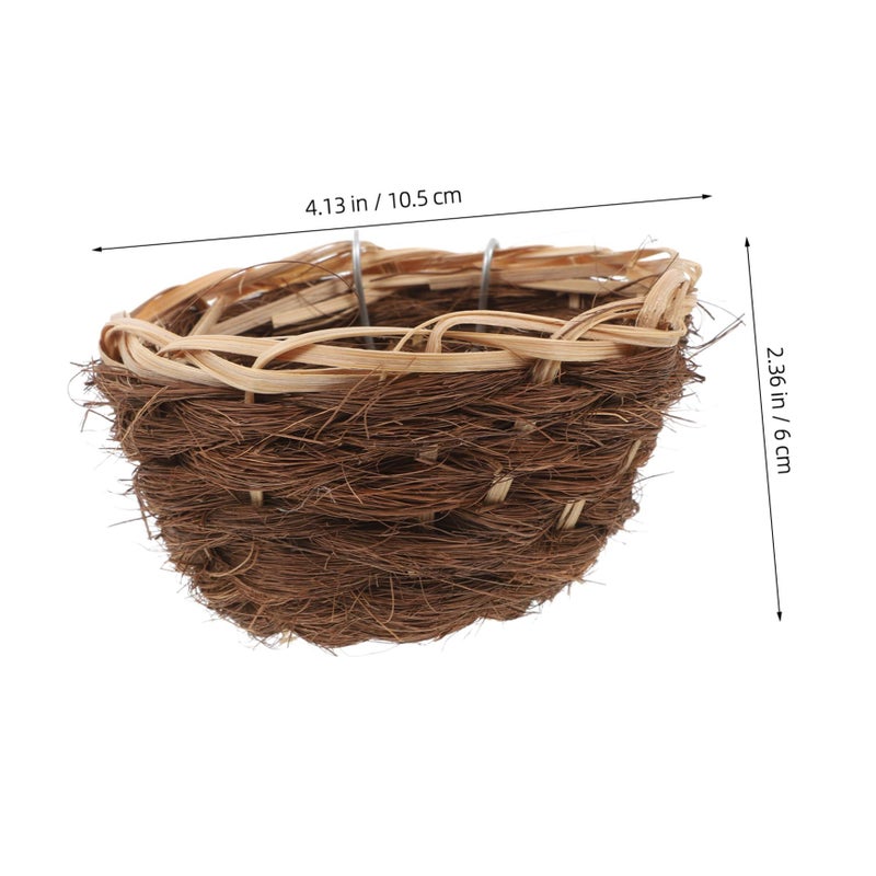 Handmade Natural Straw Bird Nest for Cage Parakeets Parrots Warm Woven Bed - Image 3