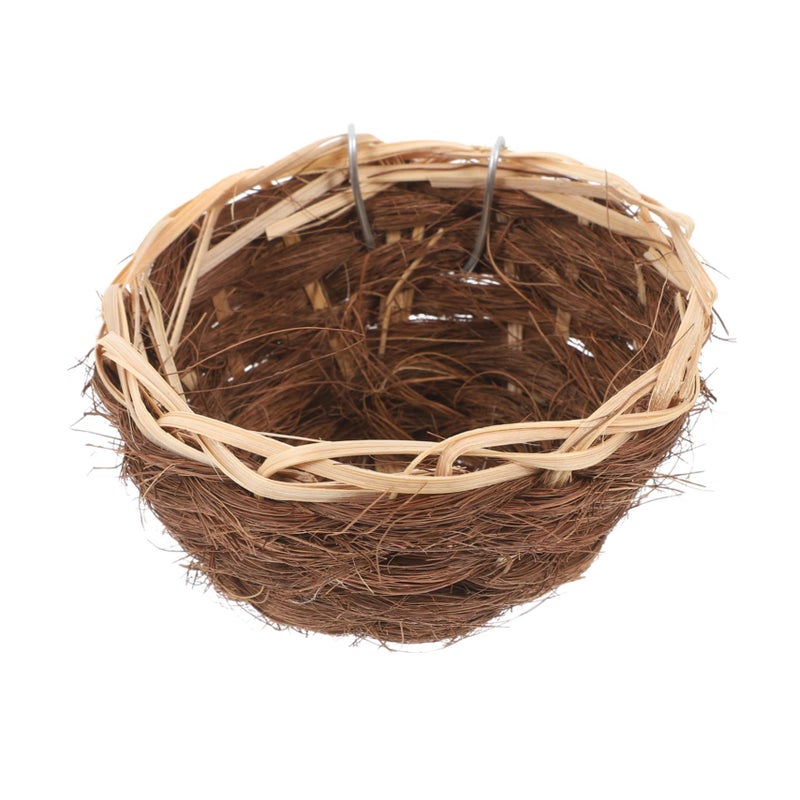 Handmade Natural Straw Bird Nest for Cage Parakeets Parrots Warm Woven Bed - Image 2