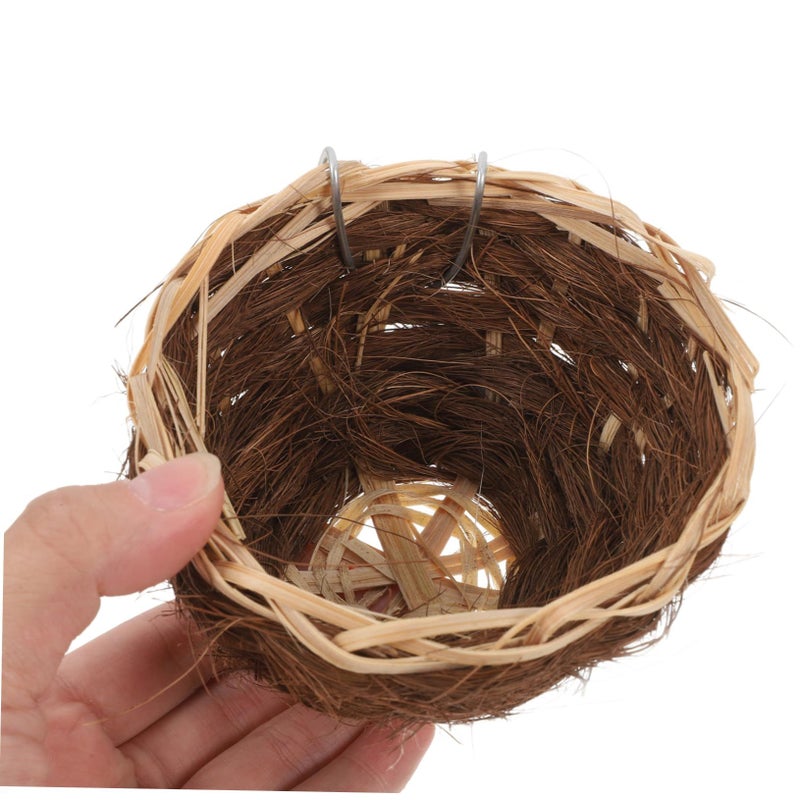 Handmade Natural Straw Bird Nest for Cage Parakeets Parrots Warm Woven Bed - Image 4