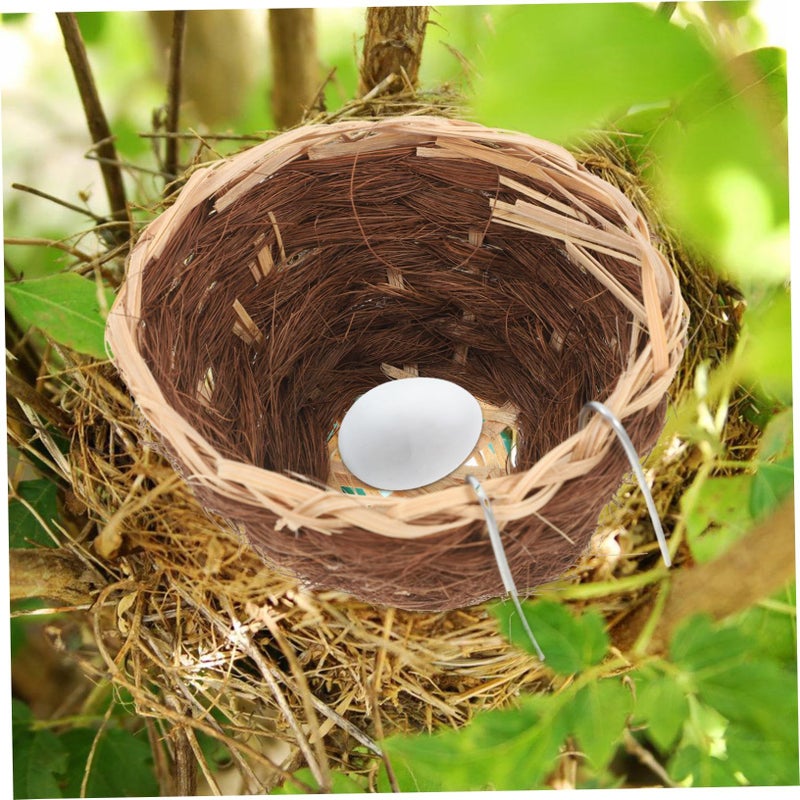 Handmade Natural Straw Bird Nest for Cage Parakeets Parrots Warm Woven Bed - Image 5