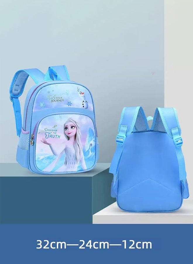 المحمل مدرسي أزرق بموضوع الفريزن ولصقات الأطفال - Image 1