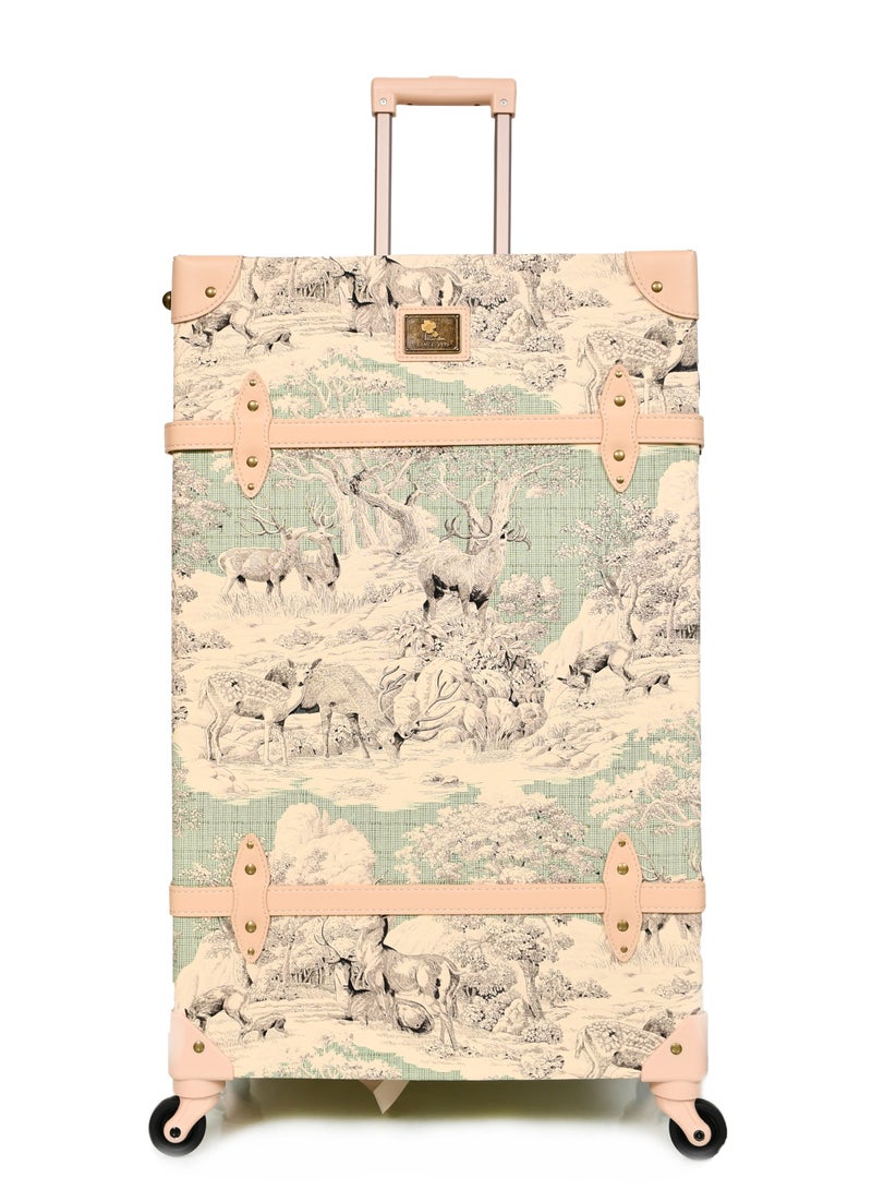 مورانو حقائب سفر كلاسيكية من جلد مورانو 4 قطع بعجلات دوارة وقفل أمان - Image 4