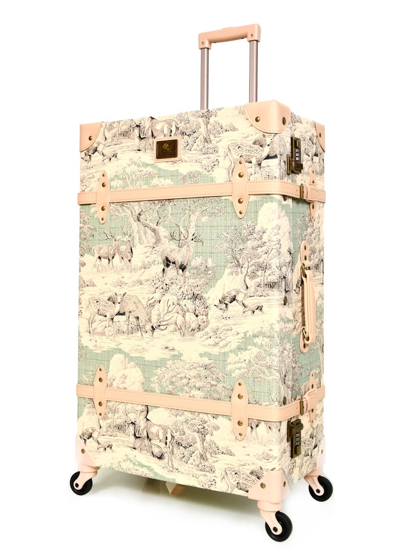 مورانو حقائب سفر كلاسيكية من جلد مورانو 4 قطع بعجلات دوارة وقفل أمان - Image 3