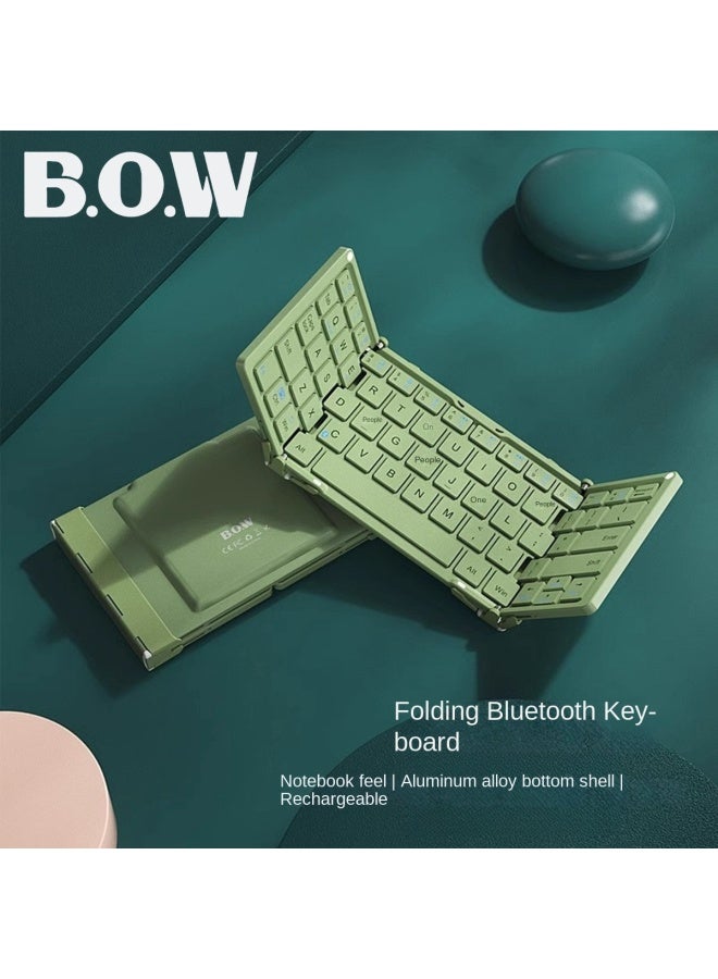 بي.أو.دب لوحة مفاتيح لاسلكية قابلة للطي للشحن عبر البلوتوث، عالمية للجهاز اللوحي والهاتف والكمبيوتر، مجموعة لوحة مفاتيح وفأرة محمولة - Image 1