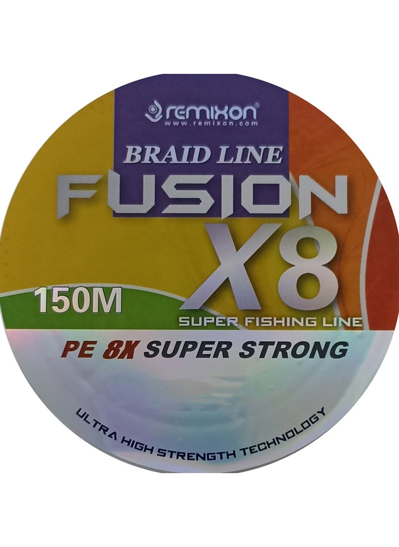 Remixon Fusion X8 150M Multicolor Colored Rope Fishing Line  - Image 5