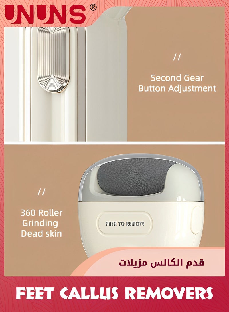 UNUNS Electric Feet Callus Removers,Portable Electronic Foot File Pedicure Tools With 2 Speeds And 3 Rollers,Electric Callus Remover Kit,Professional Pedi Feet Care Perfect For Hard Cracked Dry Skin - Image 5