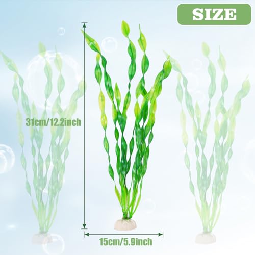 Ameliade 12 PCS Aquarium Artificial Seaweed Decorations 12 Inch Tall Plastic Plants Decor Large Fish Tank Accessories - Image 2