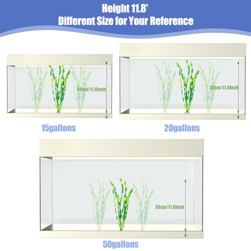 Ameliade 12 PCS Aquarium Artificial Seaweed Decorations 12 Inch Tall Plastic Plants Decor Large Fish Tank Accessories - Image 5