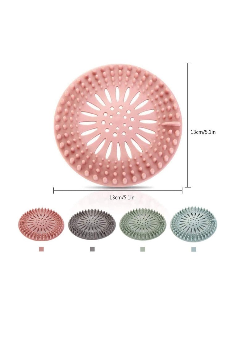 Zikra Drain Hair Catcher Bathtub Stopper Silicone Shower Drain Covers Durable Silicone Hair Stopper Drain Protector Filter for Bathroom Bathtub and Kitchen Easy to Install and Clean 4Pcs - Image 4