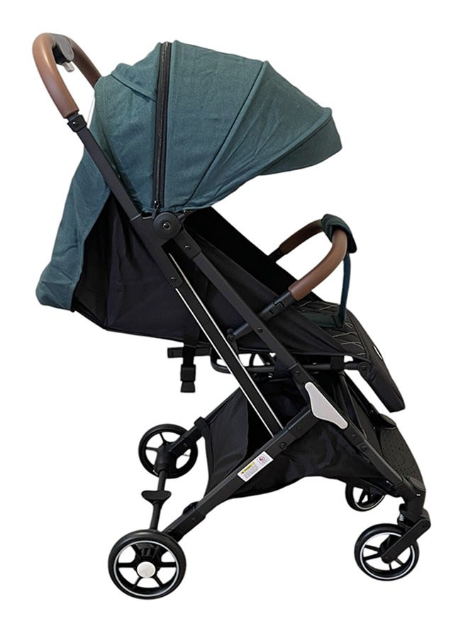 بورباي عربة أطفال سهلة الطي تسخدم في الطائرات والقطارات يد جلد فرامل قدم عجلات 360درجة - Image 3