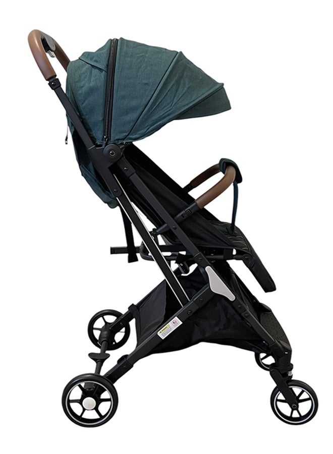 بورباي عربة أطفال سهلة الطي تسخدم في الطائرات والقطارات يد جلد فرامل قدم عجلات 360درجة - Image 4