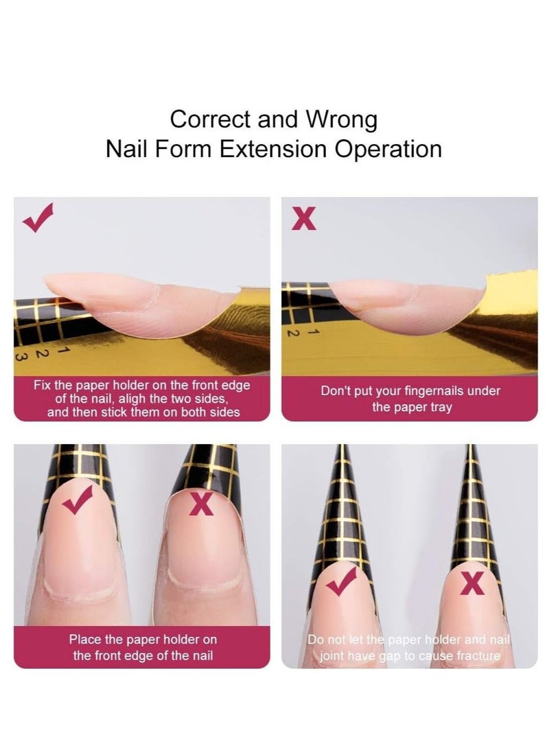 اشكال اطوال لاظافر الاكريليك، اطراف تمديد فنية/ جل تشكيل الاظافر بالاشعة فوق البنفسجية، ستيكرات لاصقة معيارية اداوت لصالونات الاظافر والمنزل يمكنك صناعتها بنفسك، مجموعة من 500 قطعة - Image 3